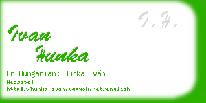 ivan hunka business card